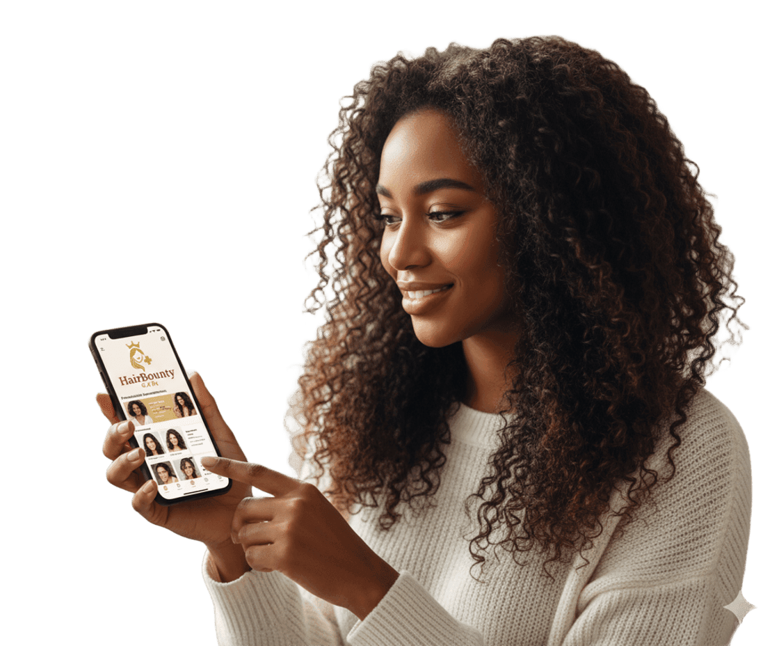 Hair Bounty Care App Screens